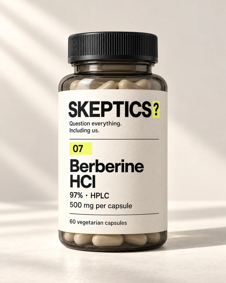 Berberine HCl bottle, 60 capsules